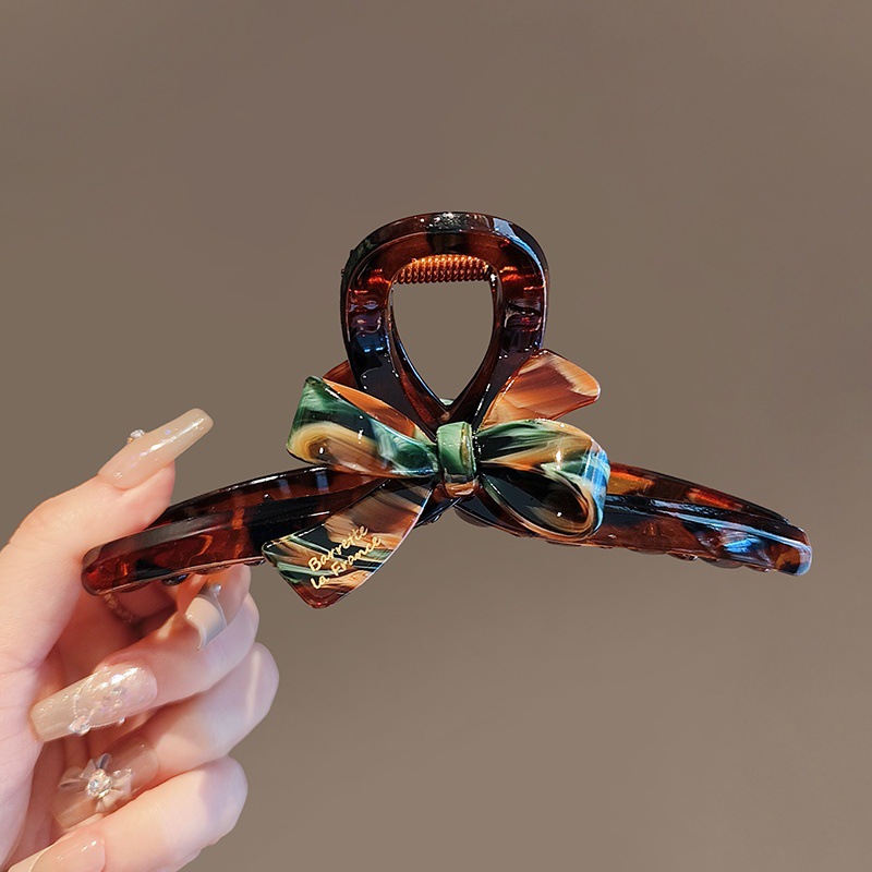 Hair Clip Claw Large - 1/2 шт., эмалированная картина маслом, бант,