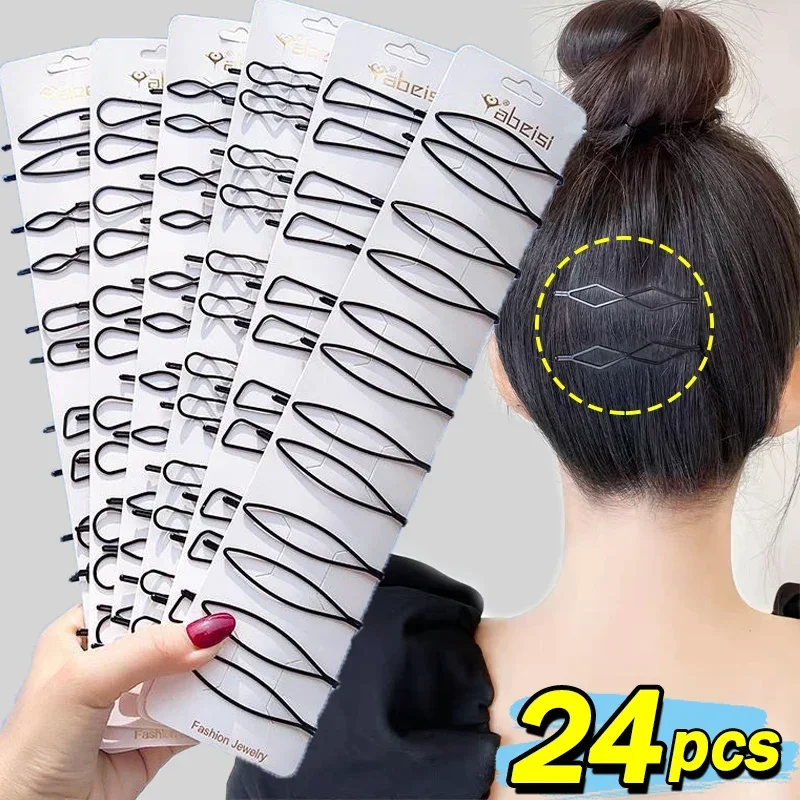 Bobby Pin Bulk - 3/24 шт., черные простые заколки для