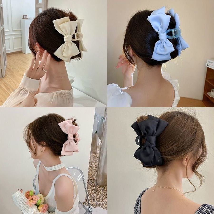 Hair Clip Claw Large - Большие заколки-крабы для волос с бантом,