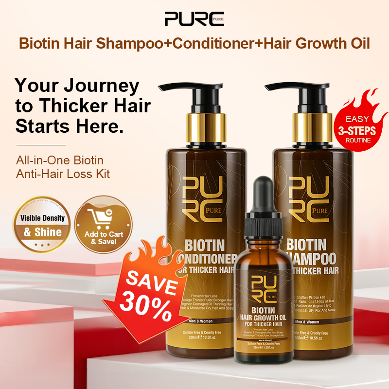 Keratin Treatment Set - PURC биотин, масло для роста волос,