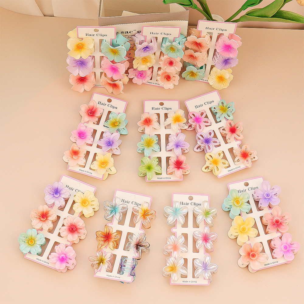 6 шт., модные красочные прозра – обзор и цена Hair Clip Claw Large