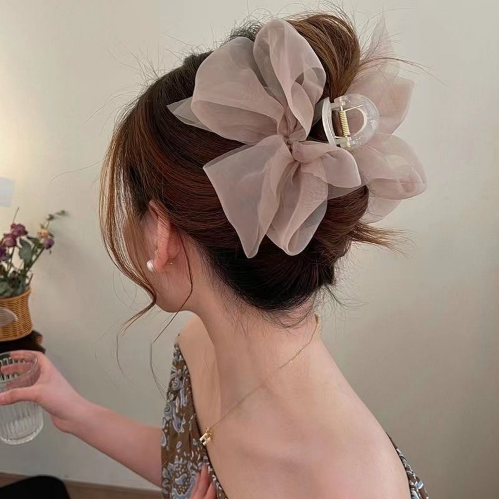 1 шт., модная сетчатая тюлевая – обзор и цена Hair Clip Claw Large